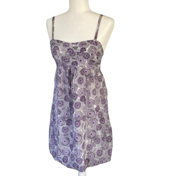 Armani Exchange Silk Sleeveless Spaghetti Strap Mini Dress Balloon Puff Hem - Picture 1 of 14
